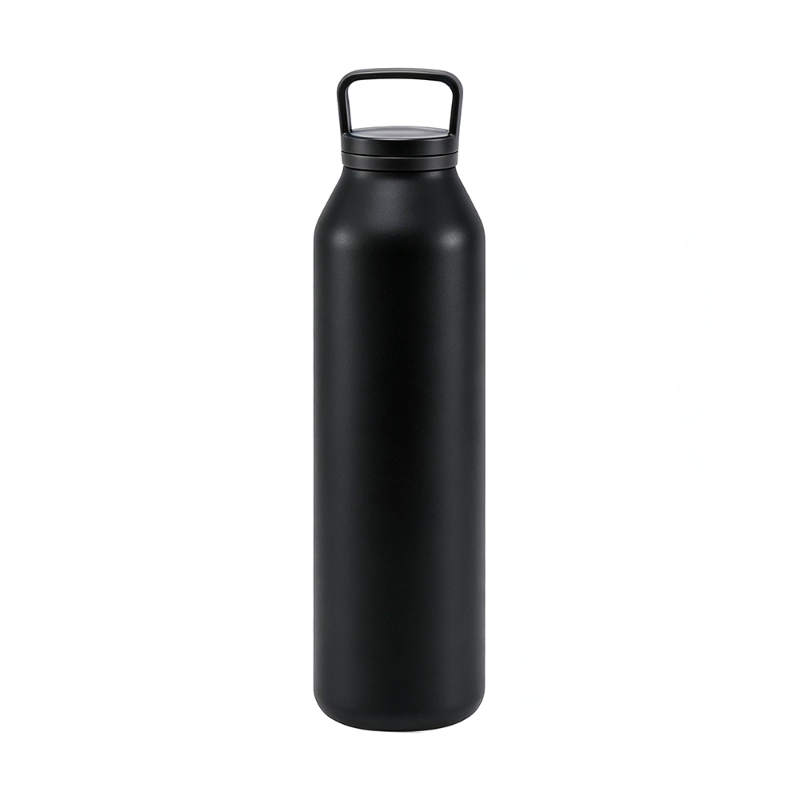 Garrafa de metal preto