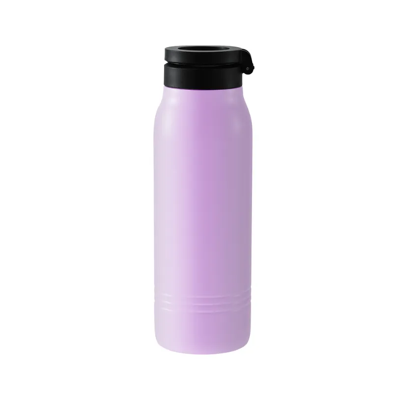 Garrafa de água de aço inoxidável com tampa magnética lavanda